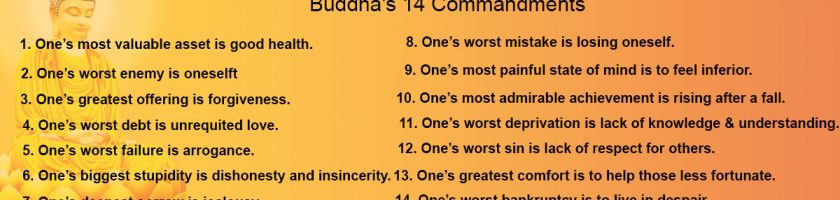 BUDDHA’S 14 COMMANDMENTS